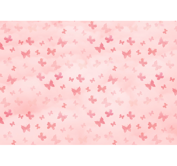 Pink butterflies Pink wall Mural - TenStickers