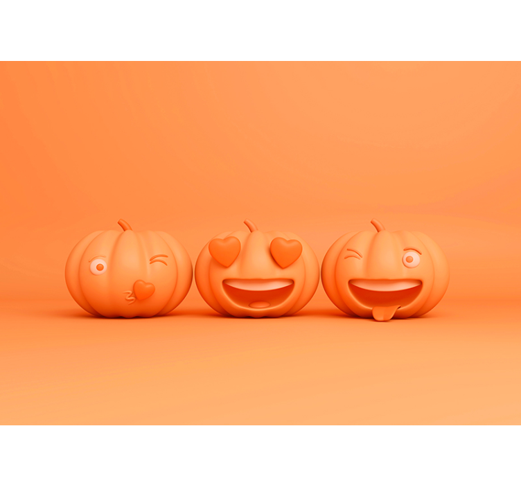 Funny Pumpkin Faces halloween wall mural - TenStickers
