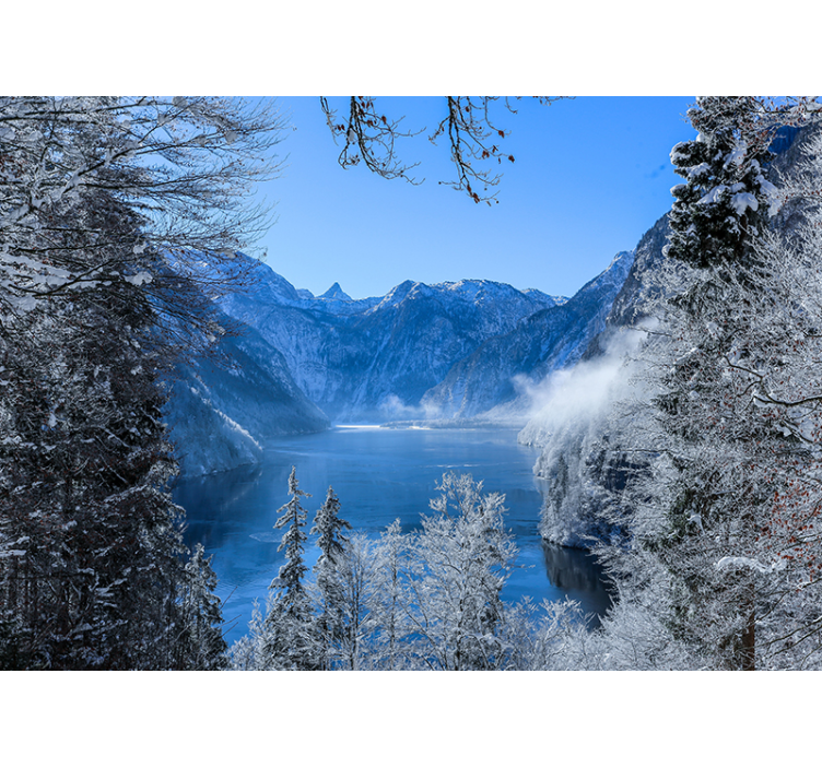 Landscape mural icy alpine lake - TenStickers
