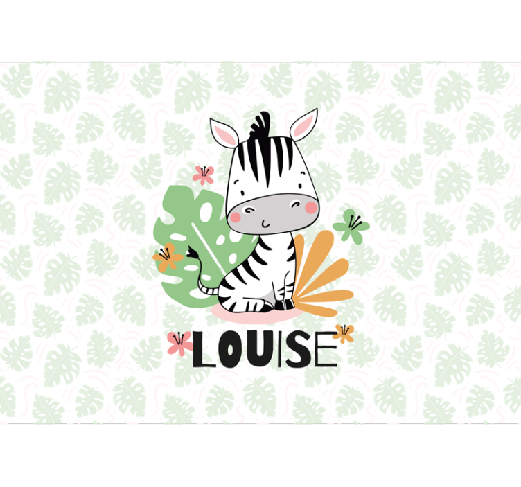 Animal mural cute zebra character - TenStickers