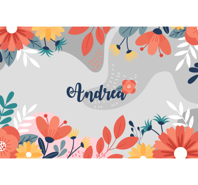 Flower mural personalized floral design - TenStickers