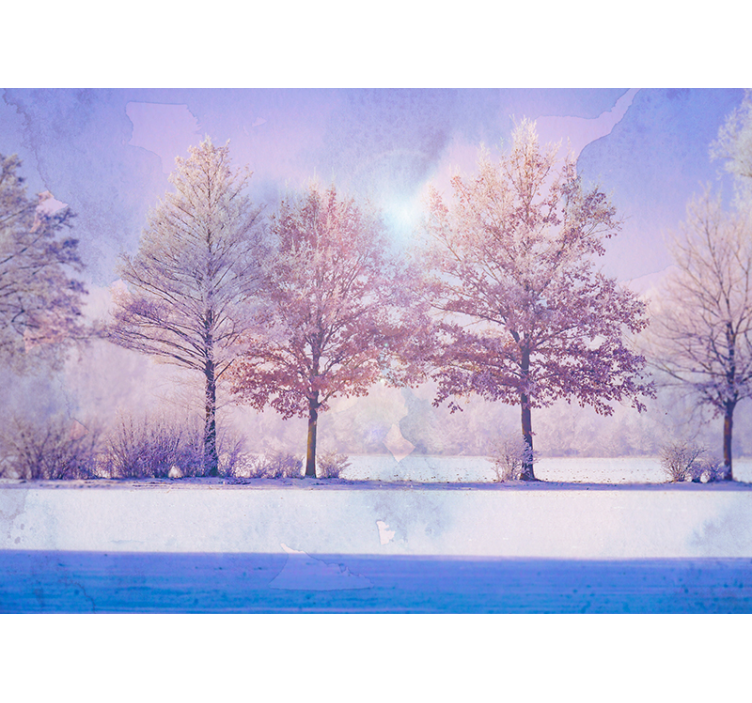 Frozen trees with lake lake wall mural - TenStickers