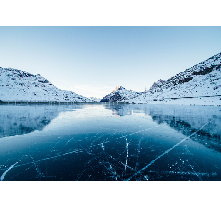 Frosted Lake landscape wall mural - TenStickers