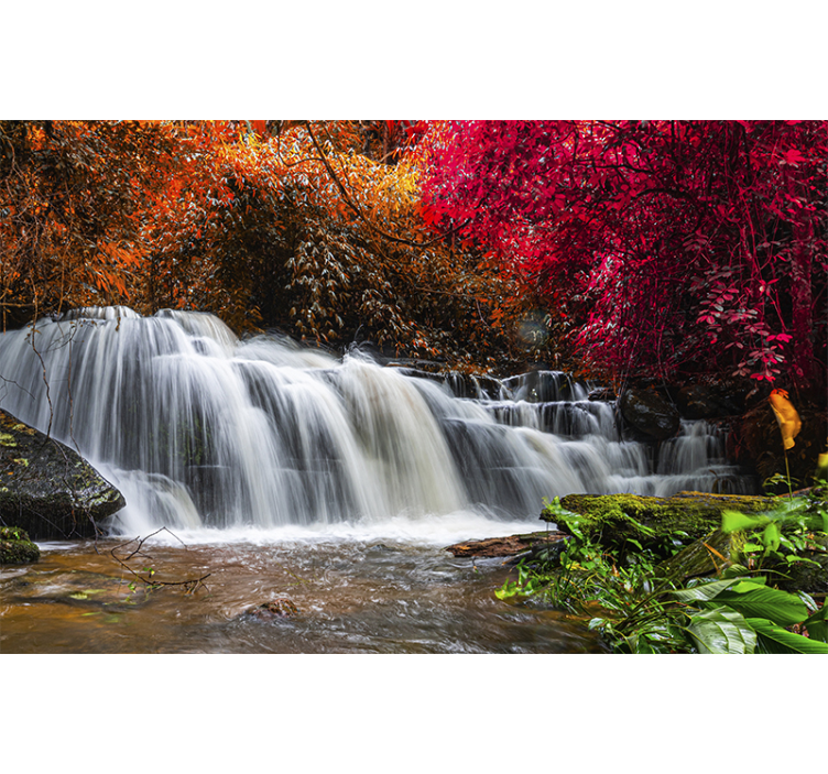 Waterfall mural majestic waterfall serenity - TenStickers