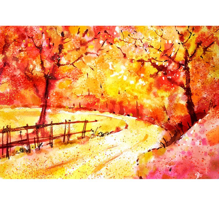 Landscape mural autumn scenic path - TenStickers