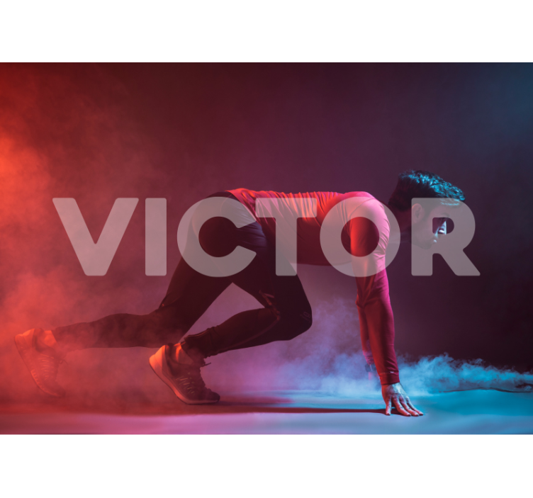 Dynamic Runner Silhouette people wall mural - TenStickers