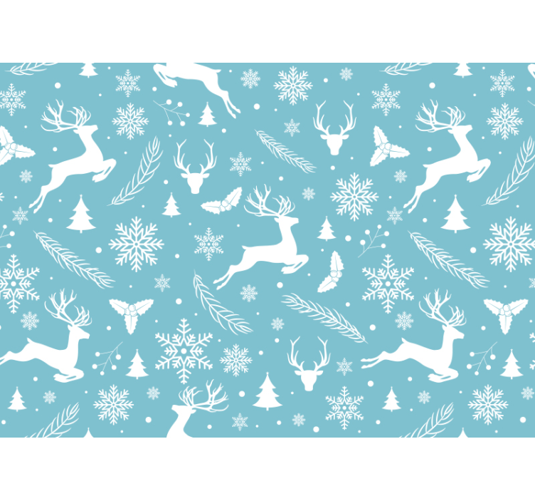 Festive Reindeer Scene christmas wall mural - TenStickers