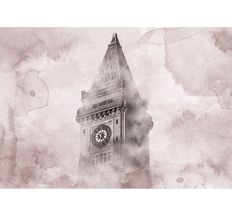 Historic Clock Tower city wall mural - TenStickers