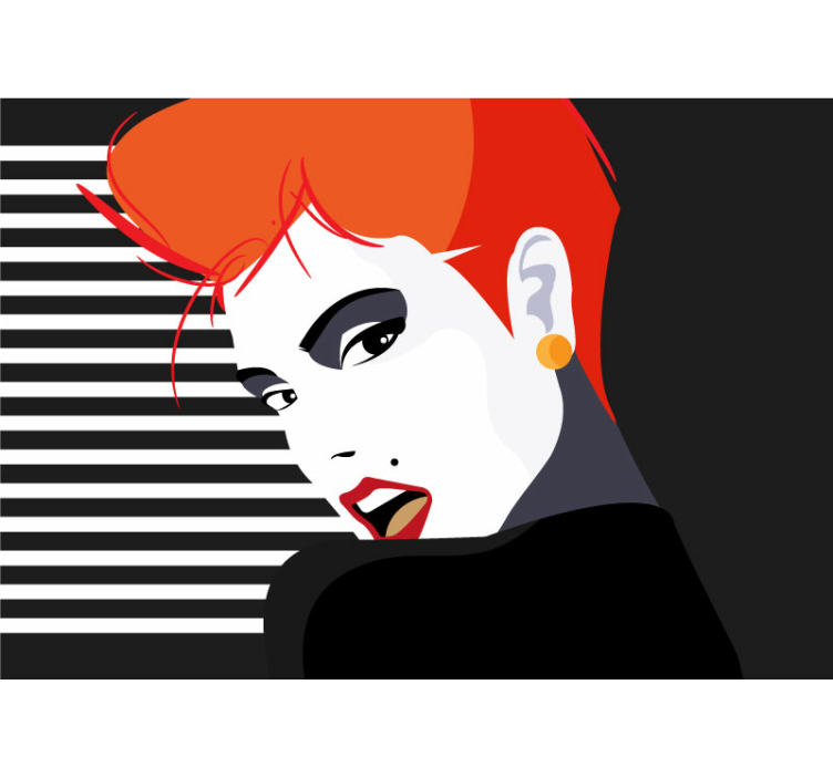 Painting mural stylish portrait detail - TenStickers