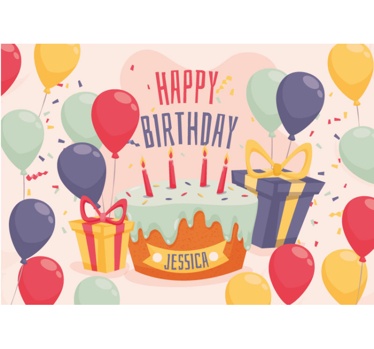 Birthday Celebration Cake custom wall mural - TenStickers
