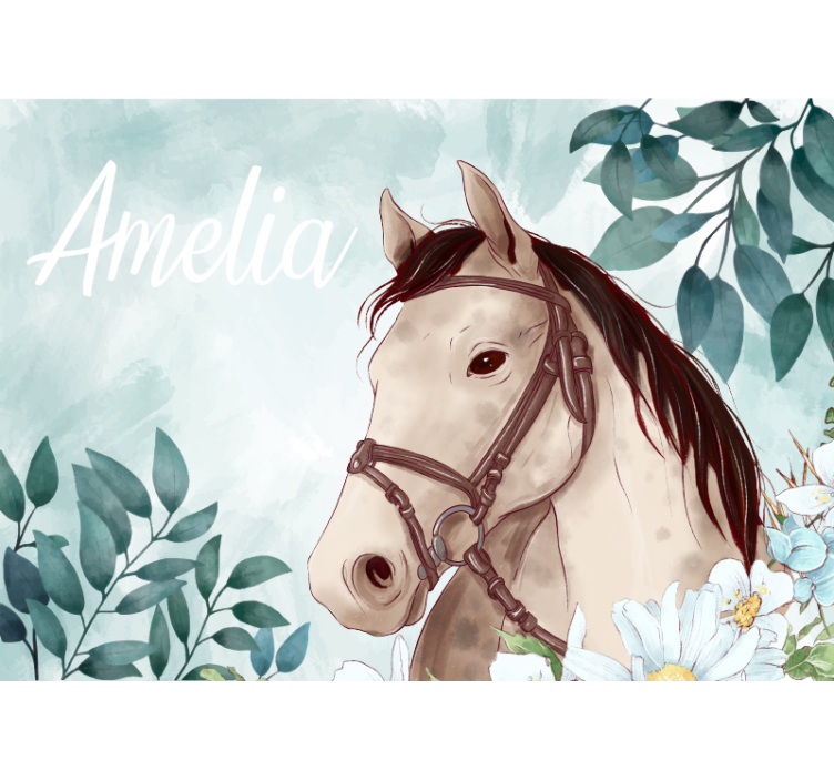 Animal mural horse with name - TenStickers