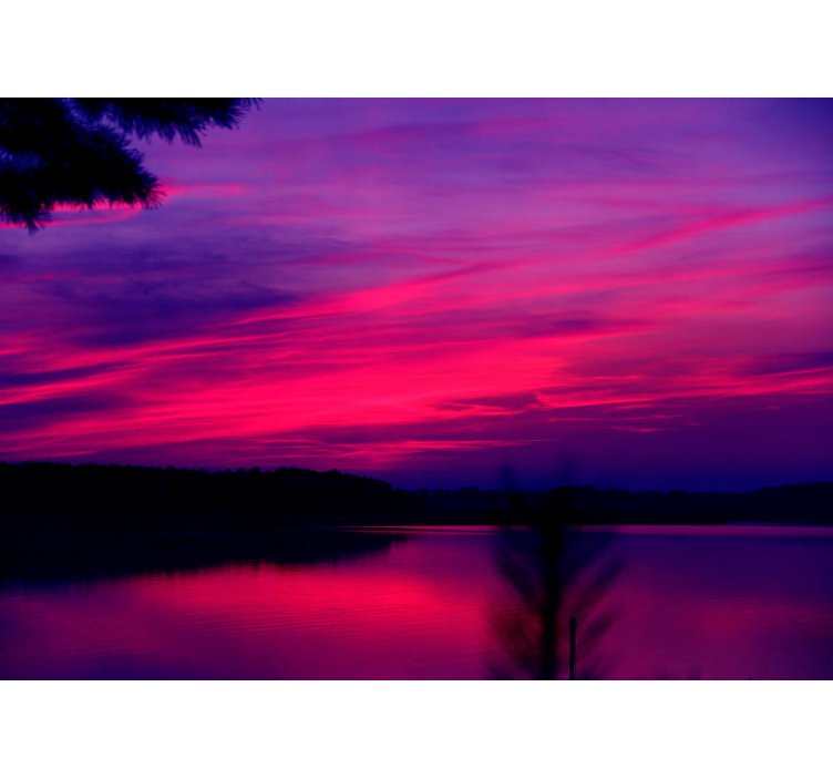 Serene Twilight Silhouette landscape mural - TenStickers
