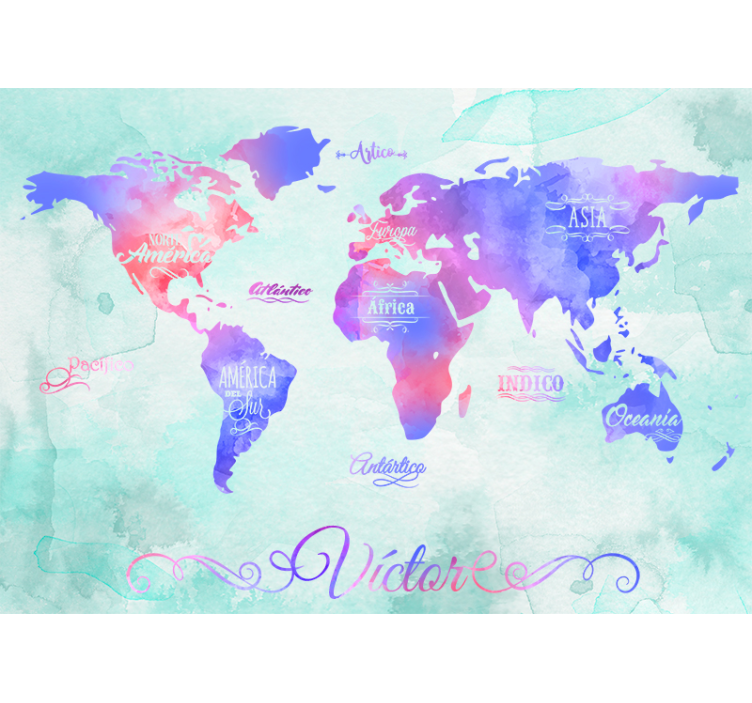 World map mural world map design - TenStickers