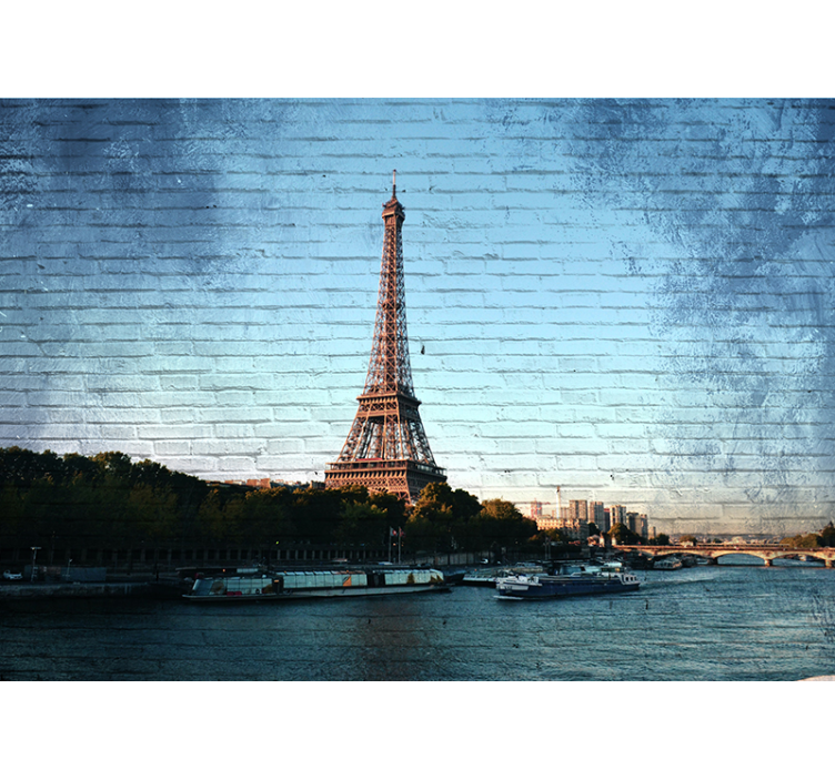 Paris Eiffel Tower texture paris wall mural - TenStickers