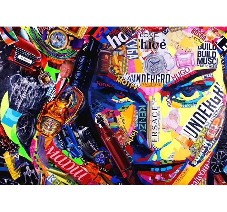 Urban wall mural cultural brand collage - TenStickers