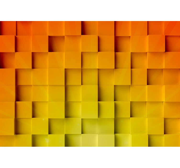 Texture wall mural geometric cube design - TenStickers