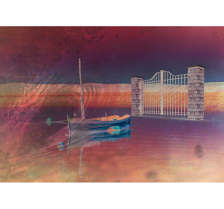 Serene Lake Scene landscape mural - TenStickers