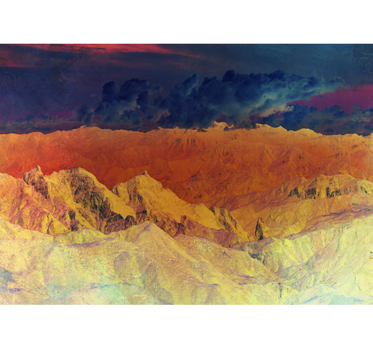 Mountain wall mural mountain range view - TenStickers