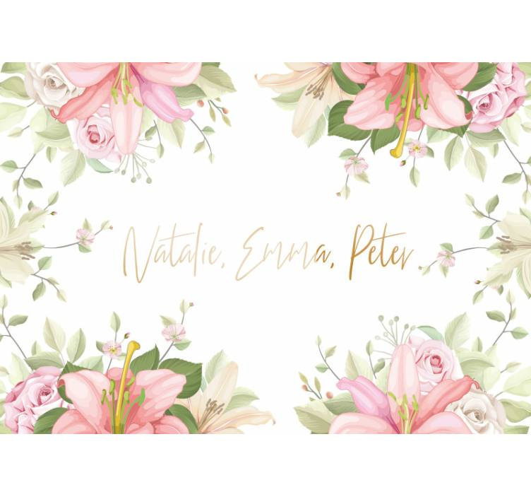Personalized Floral Arrangement flower mural - TenStickers