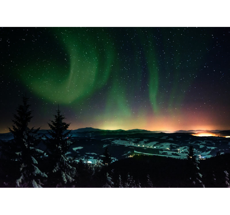 Aurora Borealis Showcase sky wall mural - TenStickers