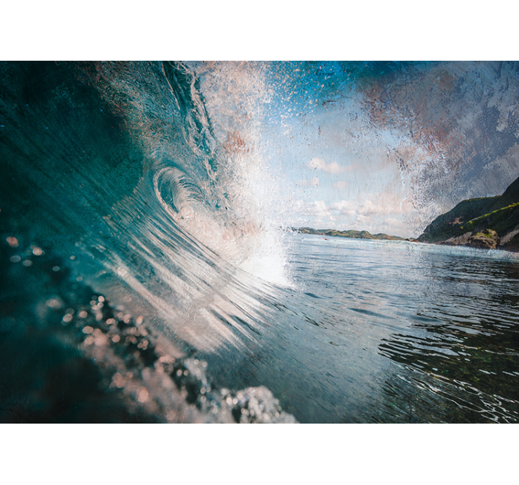 wave in the ocean  under the sea mural - TenStickers