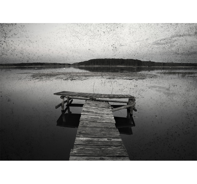 Landscape mural scenic dock reflections - TenStickers