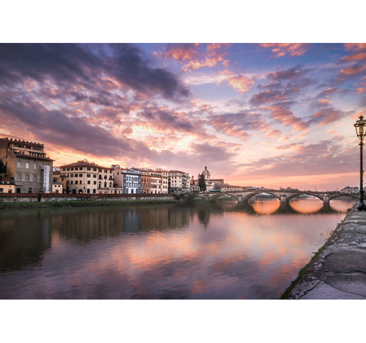 Florence Riverside Landscape wall mural - TenStickers