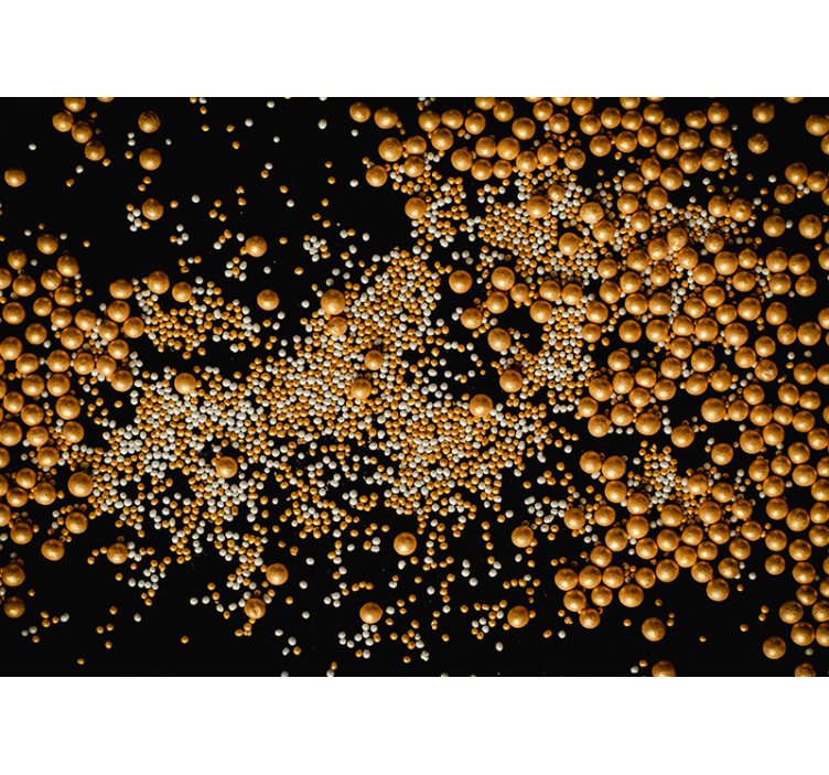 Abstract wall mural golden sphere design - TenStickers