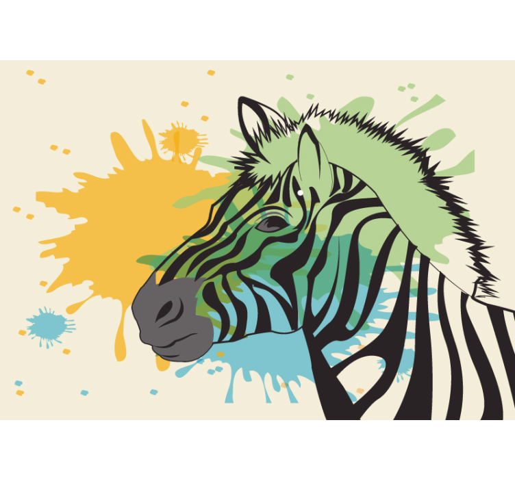 Animal mural zebra splash artwork - TenStickers