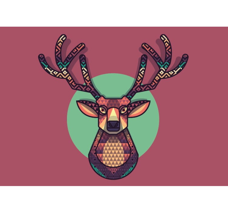Animal mural geometric deer head - TenStickers
