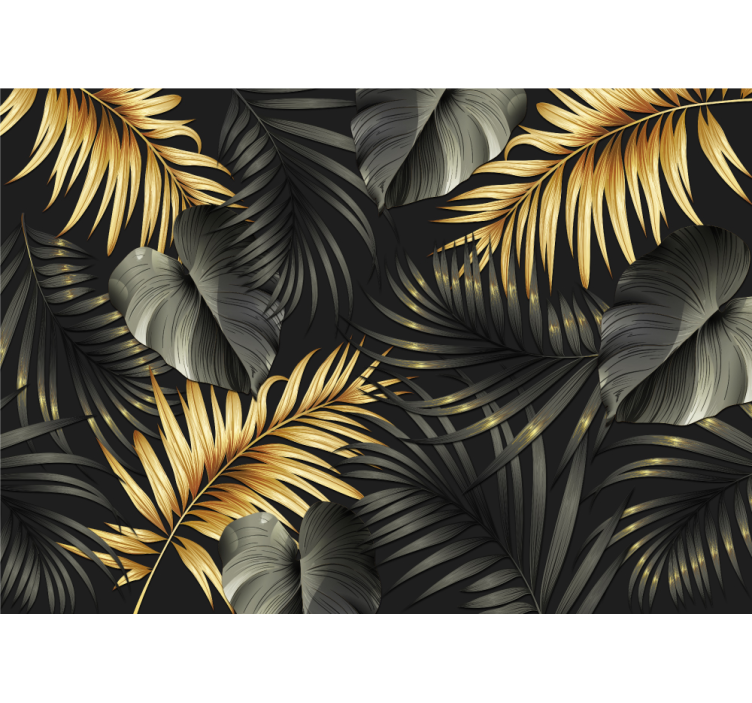 Golden leaves jungle mural - TenStickers