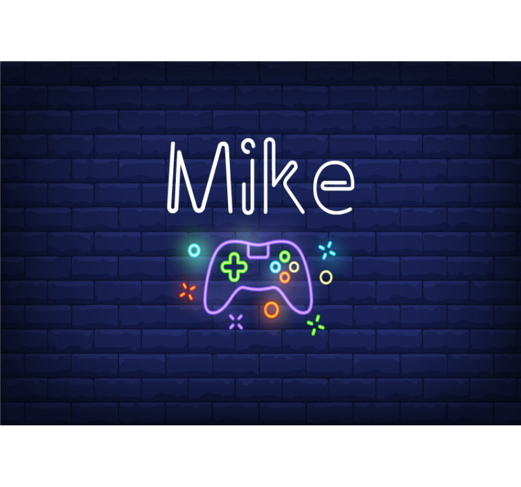 Gaming controller with custom name wall mural - TenStickers