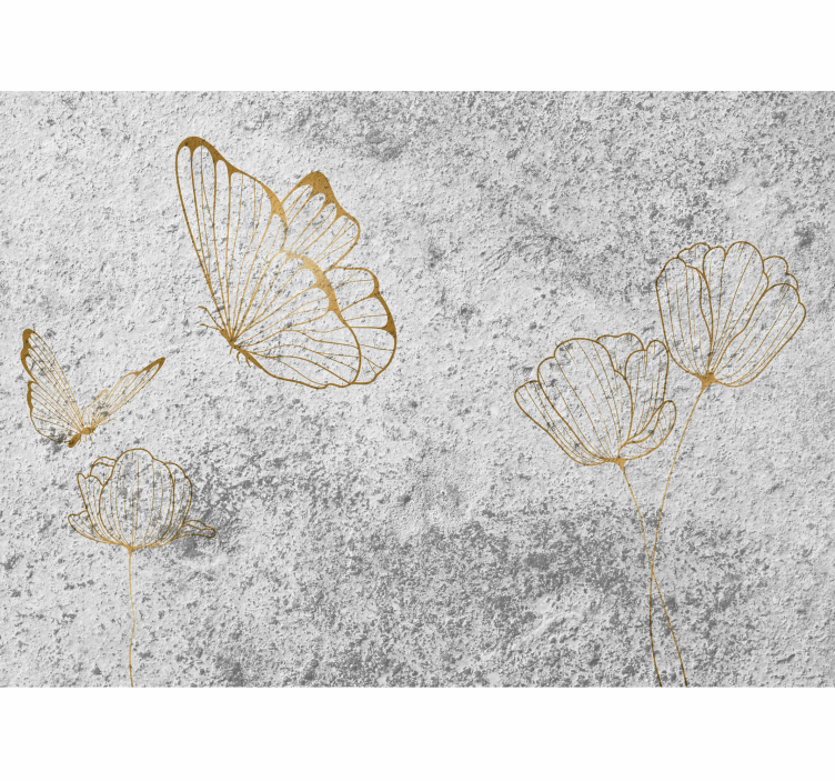 Flower mural elegant butterfly design - TenStickers