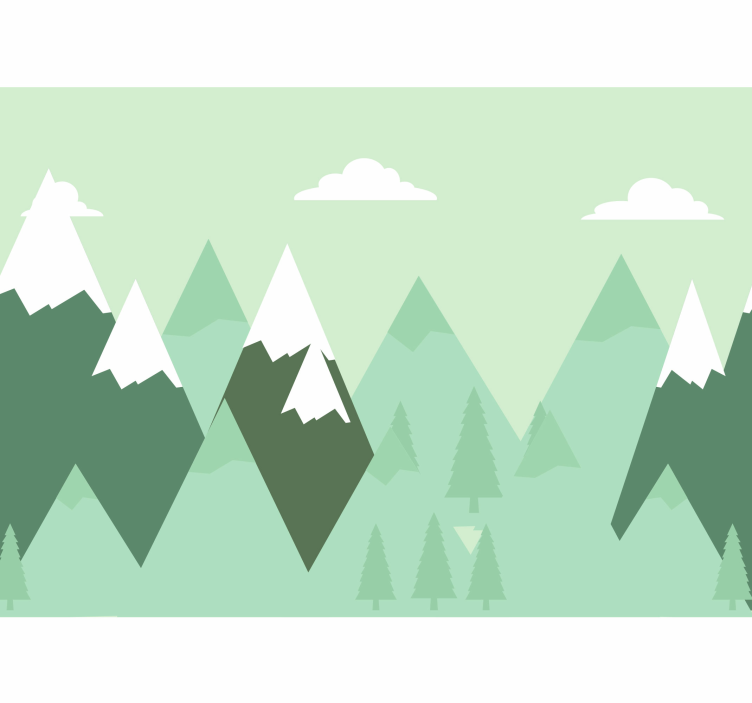 Mountain wall mural mountain scenery view - TenStickers