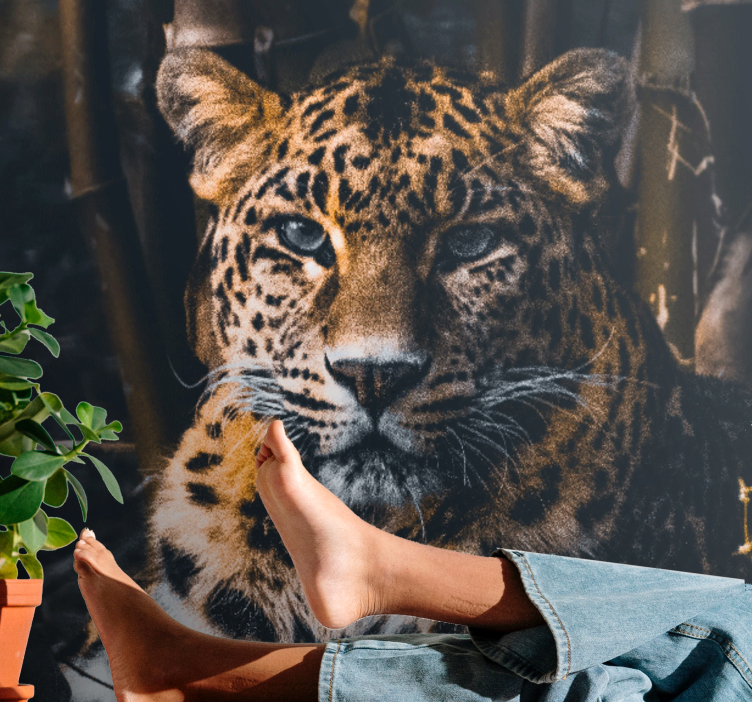 Animal mural majestic leopard portrait - TenStickers