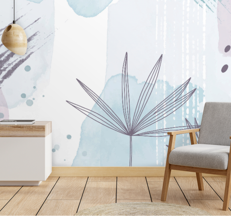 Abstract Floral Design hallway wall mural - TenStickers