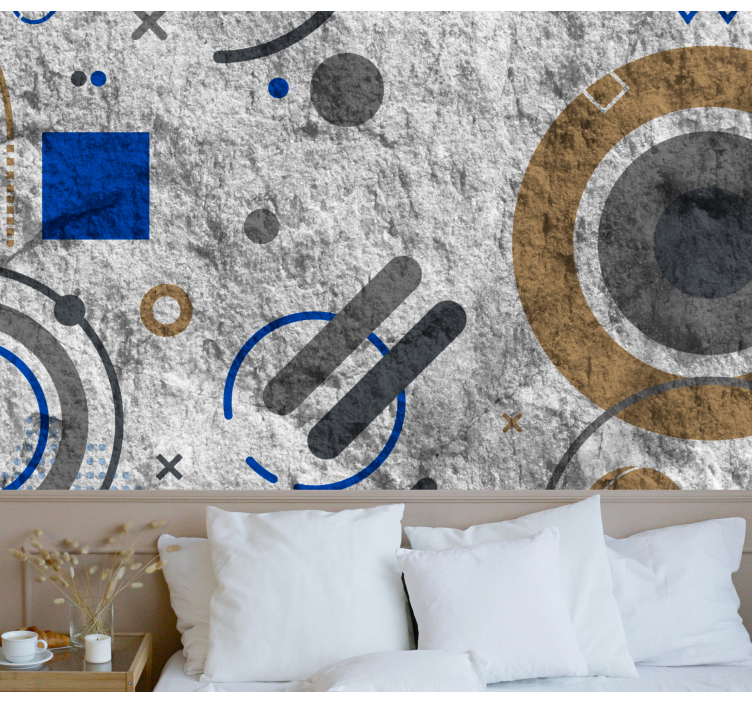 Abstract wall mural geometric circle patterns - TenStickers