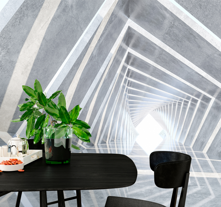 Abstract wall mural geometric perspective depth - TenStickers