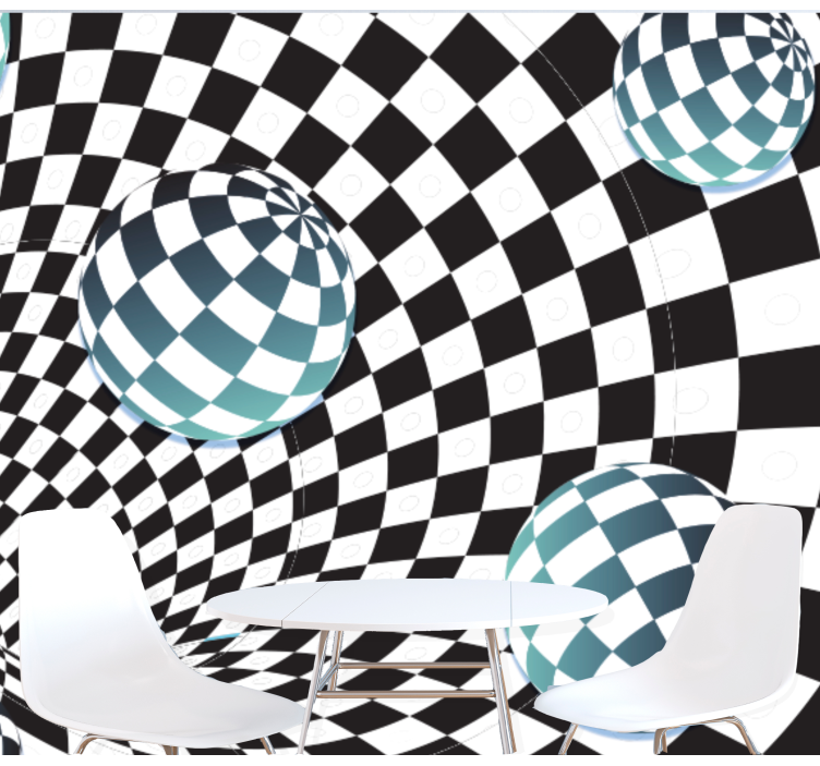 Abstract wall mural illusory sphere design - TenStickers