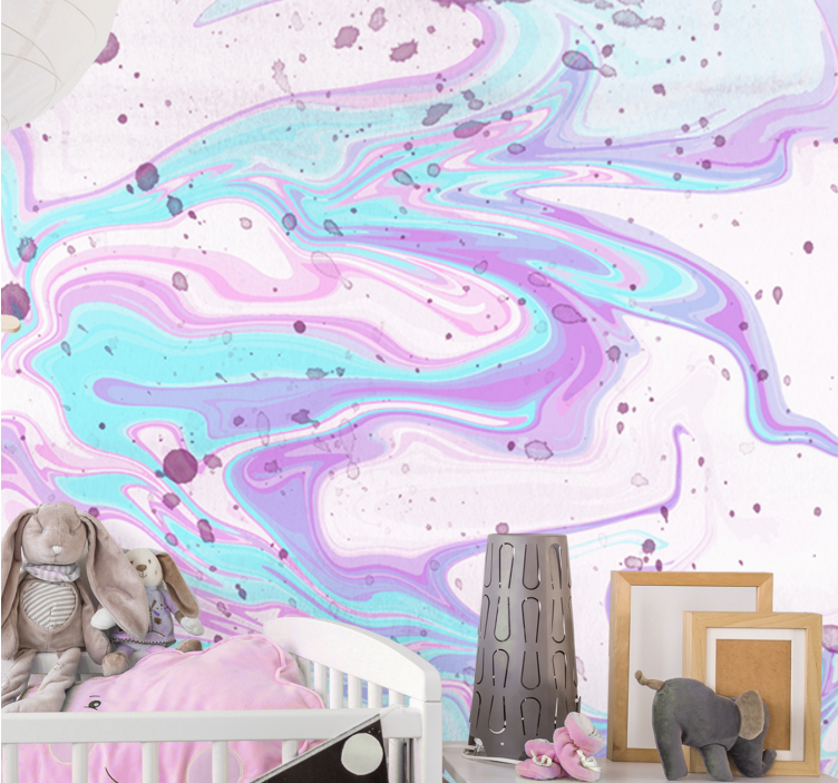 Abstract wall mural swirling pastel patterns - TenStickers