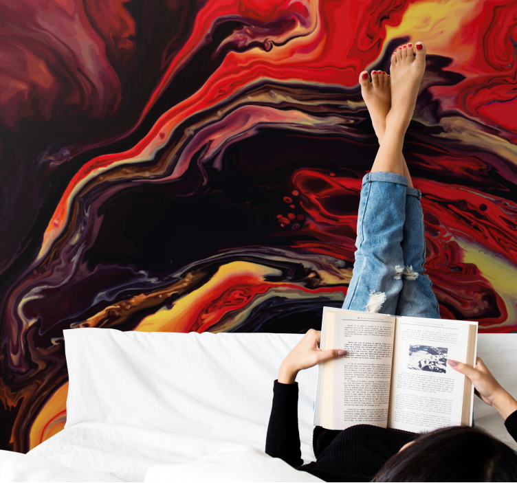 Abstract wall mural with dynamic swirling patterns - TenStickers