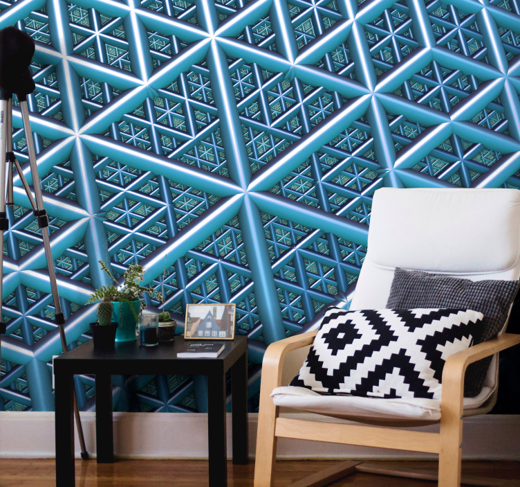 Abstract wall mural with geometric pattern design - TenStickers