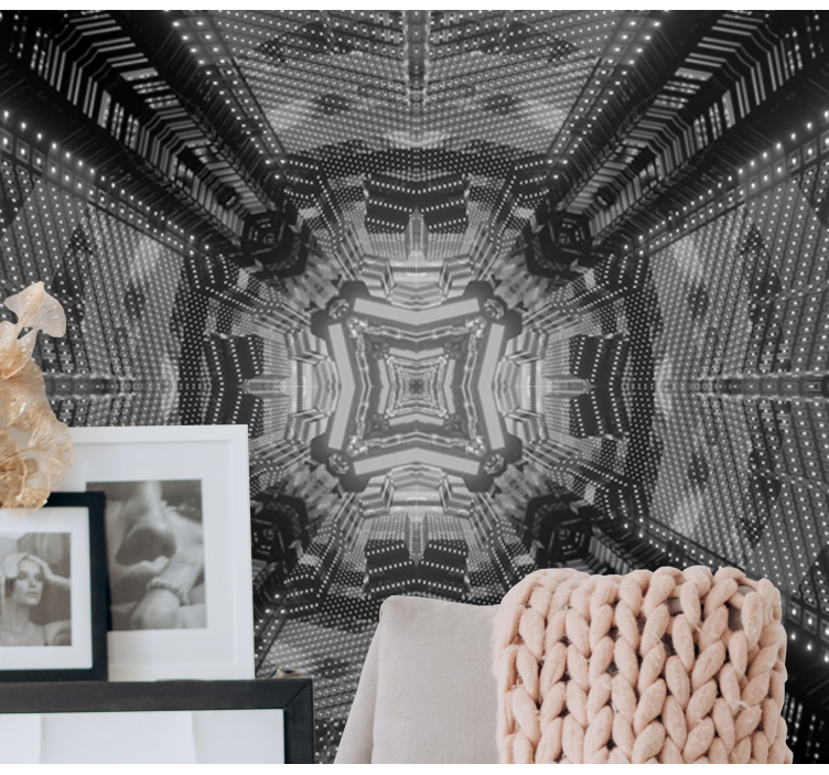 Abstract wall mural with intricate geometric designs - TenStickers