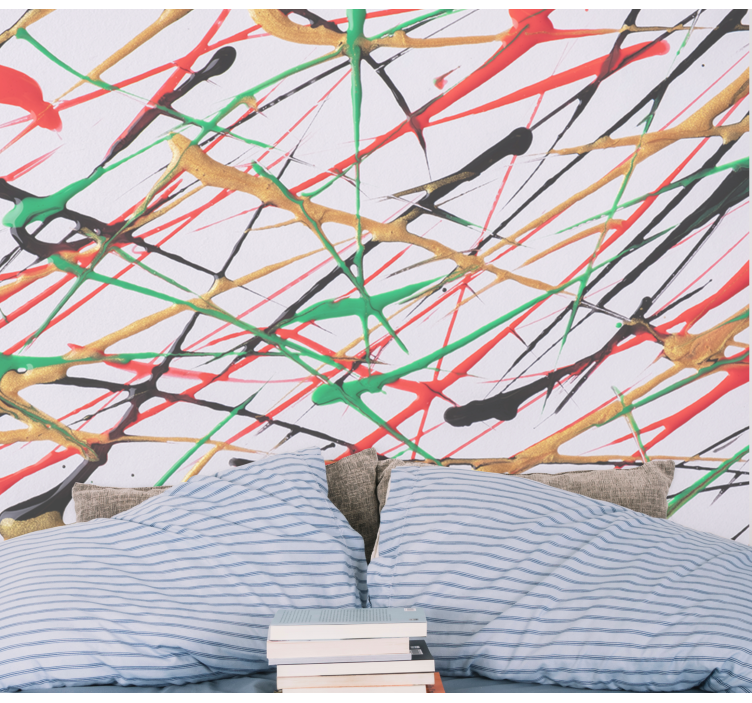 Abstract wall mural with vibrant brush strokes - TenStickers