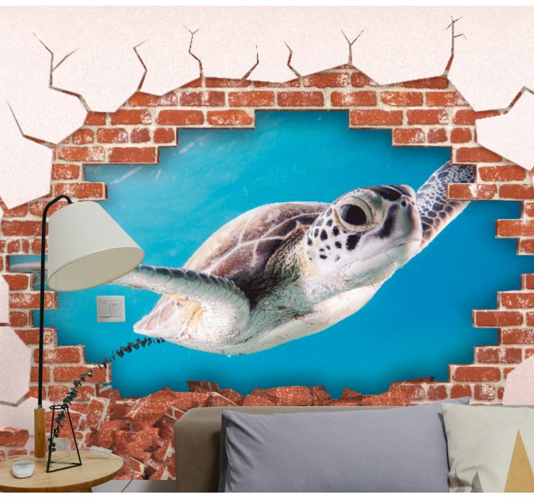 Animal mural customisable turtle design - TenStickers