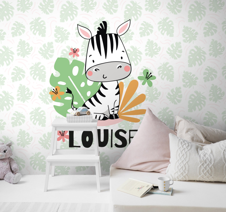 Animal mural cute zebra character - TenStickers