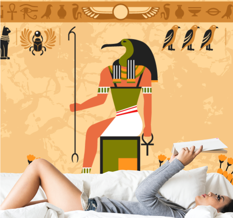 Animal mural egyptian god thoth - TenStickers