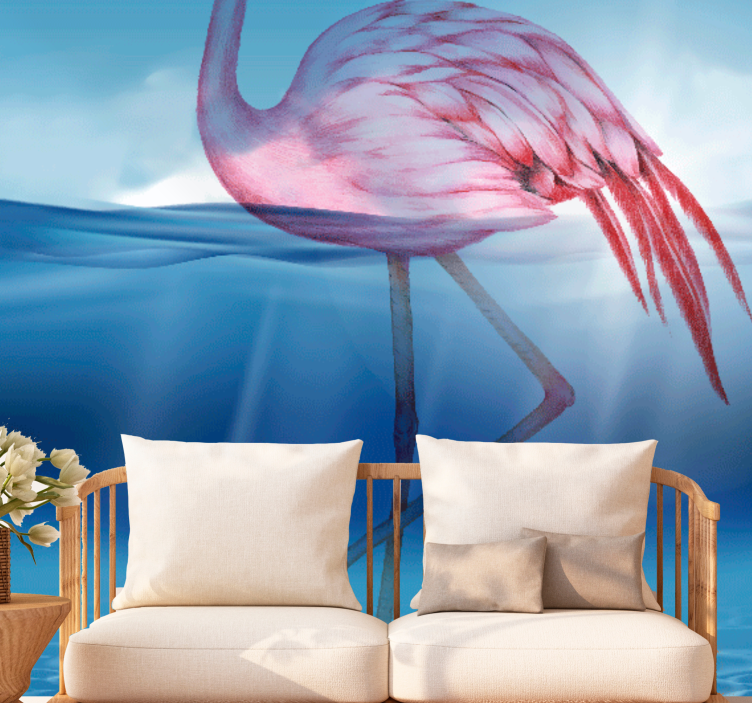 Animal mural elegant flamingo pose - TenStickers