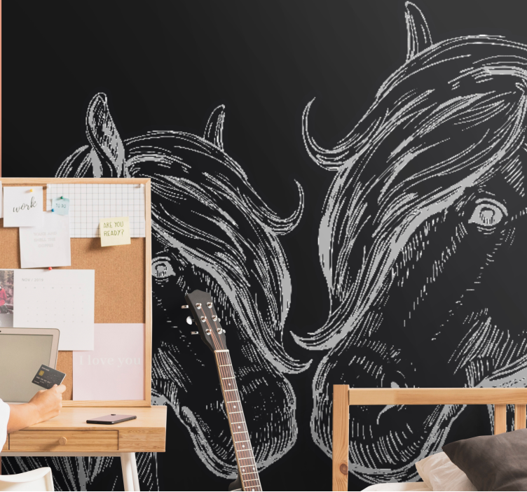 Animal mural elegant horse portraits - TenStickers