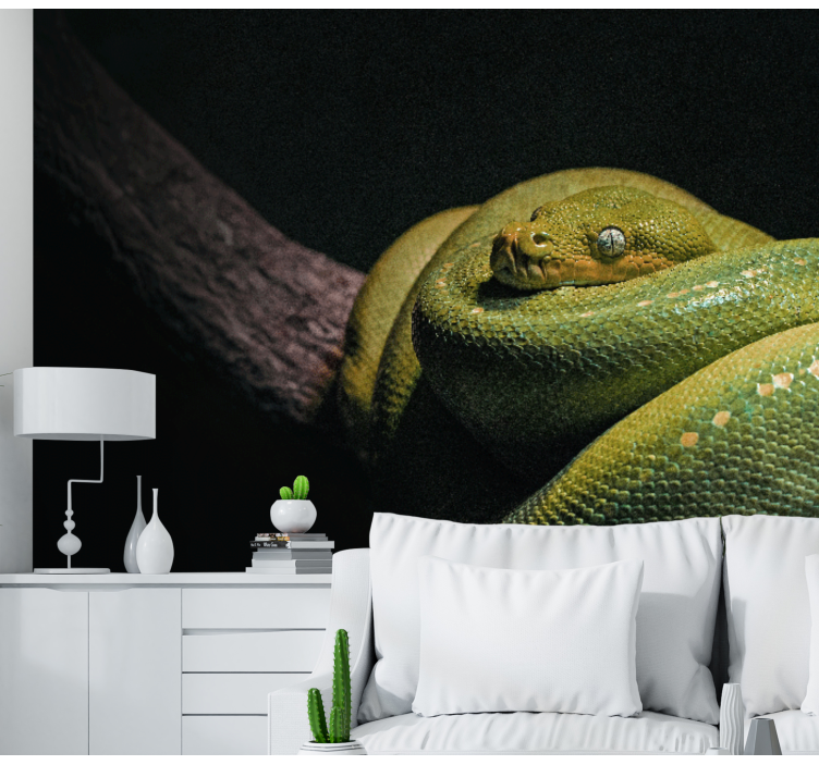 Animal mural emerald green python - TenStickers